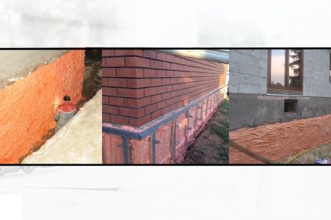 Утеплення фундаменту напилюваним поліуретановим утеплювачем Полінор